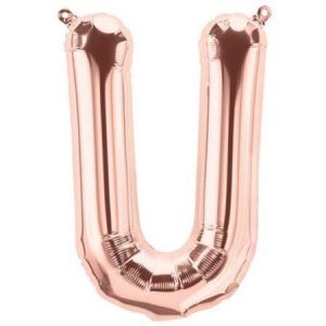 Rose Gold Letter U 16 inch (40 cm) Foil Balloon LET16U-RG
