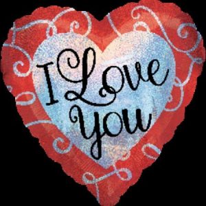 Sparkle Heart Love You Holographic Foil Balloon ANA34226