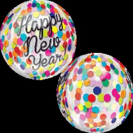 Confetti New Year Orbz Balloon ANA33994
