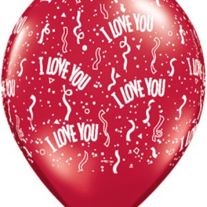 I Love You Around Ruby Red Printed Latex Balloon Q76775