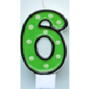 Candle Numeral 6 Dots with Black Border AM996446