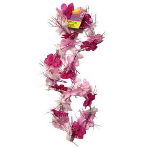 Dazzle Flower Lei Pink & White M19223