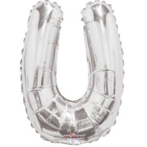 Letter U Silver Foil Shape Balloon U14S
