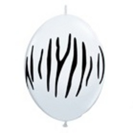 White Zebra Stripes Q-Link Balloons Q90558