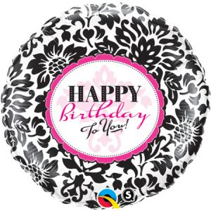 Birthday Elegant Damask Foil Balloon Q30986