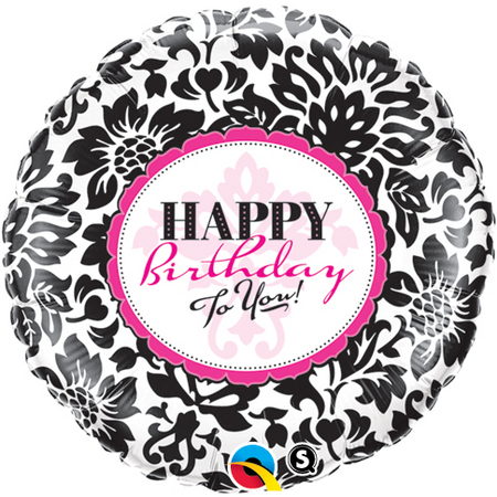 Birthday Elegant Damask Foil Balloon Q30986