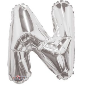 Letter N Silver Foil Shape Balloon N14S