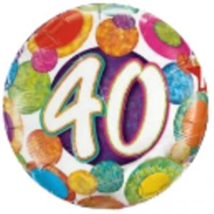 40 Big Dots & Glitz Holographic Foil Balloon Q37900