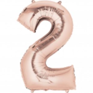 Rose Gold Helium Saver Numeral 2 Supershape Foil Balloon ANA36212