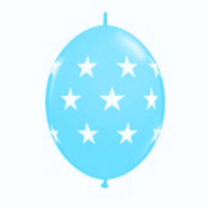 Pale Blue Big Stars Q-Link Balloons Q90555