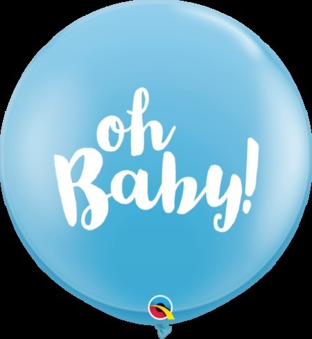 Oh Baby Blue 3′ (76 cm) Printed Latex Balloon Q85830