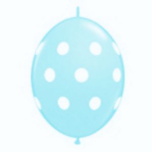 Pale Blue Big Polka Dots Q-Link Balloons Q90564