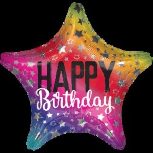 Rainbow Star Birthday Foil Balloon ANA35228