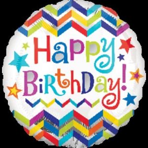Happy Birthday Chevron Star Helium Saver Foil Balloon ANA30734