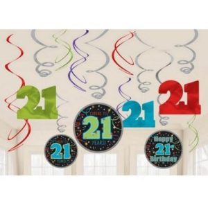 21st Brilliant Birthday Swirl Decorations AM671566