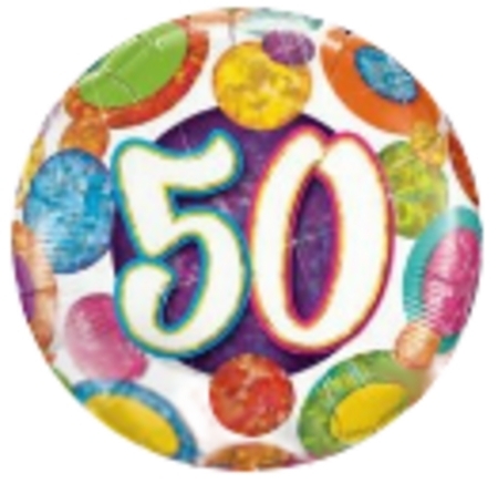 50 Big Dots & Glitz Holographic Foil Balloon Q37905