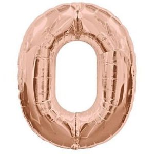 Numeral Zero Foil Shape Balloon Rose Gold RG0