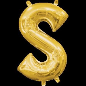 Letter S Gold Minishape Foil Balloon ANA33049
