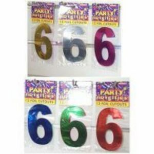 Numeral 6 Foil Cutouts Assorted MFFC-AS6