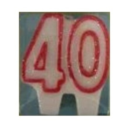 Candle Numeral 40 Glitter Red AM170682