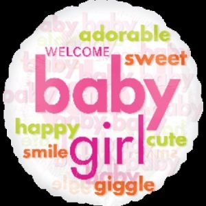 Baby Girl Word Cloud Foil Balloon ANA30750