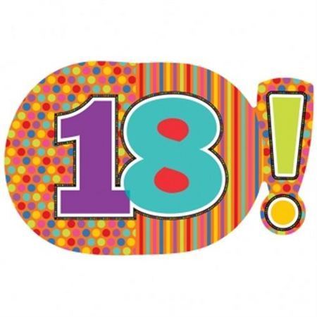 Birthday Dots & Stripes 18! Super Shape Foil Balloon ANA22907