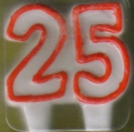 Candle Numeral 25 Red M180128