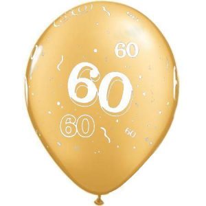 60 Around Gold Latex Balloons II60G