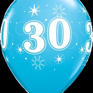 30 Sparkle Around Robin's Egg Latex Balloons Q44923