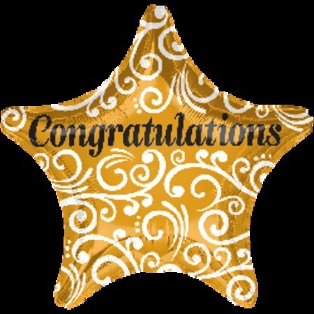 Congratulations Sophisticated Star Foil Balloon ANA32635