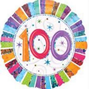 Radiant Birthday 100 Prismatic Foil Balloon ANA16076