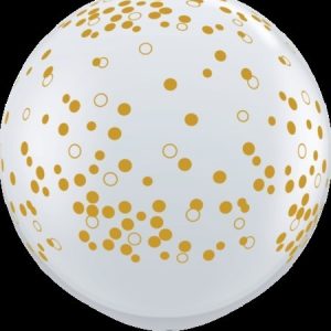 Confetti Dots Around Diamond Clear 3' (90cm) Latex Balloon Q57893