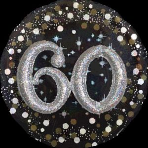 Sparkling Birthday 60 3D Holographic Effect Supershape Foil Balloon ANA32155