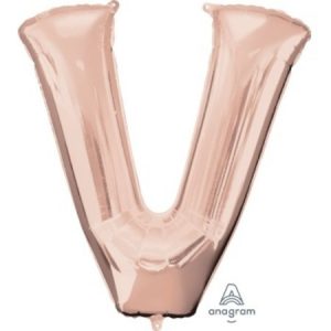 Rose Gold Letter V Supershape Foil Balloon ANA36585