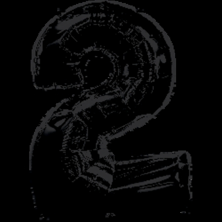 Numeral Two Black SuperShape Foil Balloon ANA23967