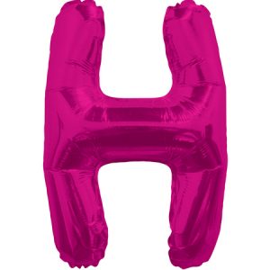 Letter H Magenta Foil Shape Balloon H14M