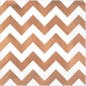 Rose Gold Chevron Luncheon Napkins AM510034 16 count