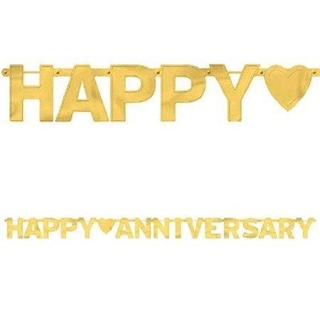 Happy Anniversary Gold Letter Banner AM122592.19