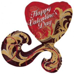 Happy Valentineś Day Filligree Supershape Foil Balloon ANA23218