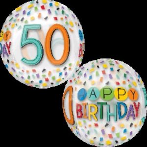 Happy 50th Birthday Rainbow Confetti Balloon ANA35171