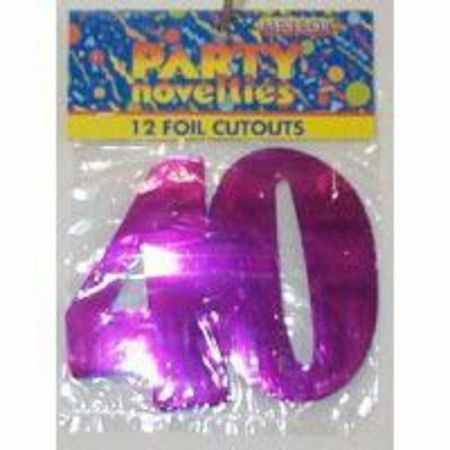 Numeral 40 Foil Cutouts Assorted MFFC-AS40