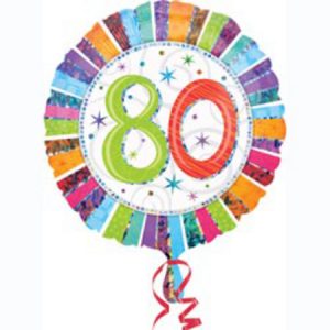 Radiant Birthday 80 Prismatic Foil Balloon ANA16074