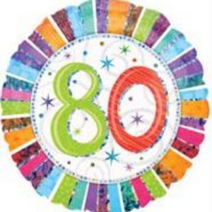 Radiant Birthday 80 Prismatic Foil Balloon ANA16074