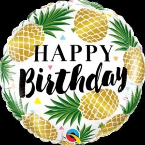 Happy Birthday Golden Pineapples Foil Balloon Q57277
