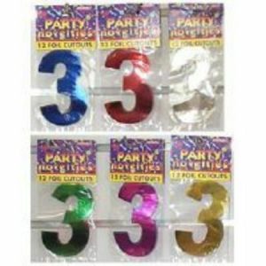 Numeral 3 Foil Cutouts Assorted MFFC-AS3