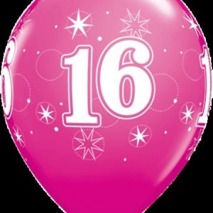 16 Sparkle Around Wild Berry Latex Balloons Q44917