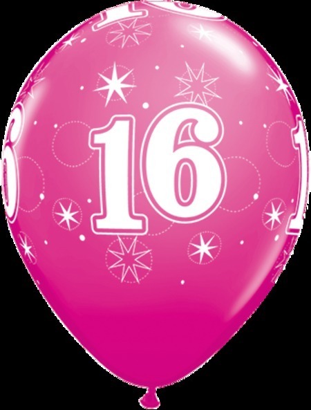 16 Sparkle Around Wild Berry Latex Balloons Q44917