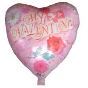 My Valentine Flowers Heart Shape Foil Balloon ANA06044