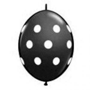 Onyx Black Big Polka Dots Q-Link Balloons Q90561