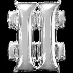 Hashtag Symbol # Silver Supershape Foil Balloon ANA33003